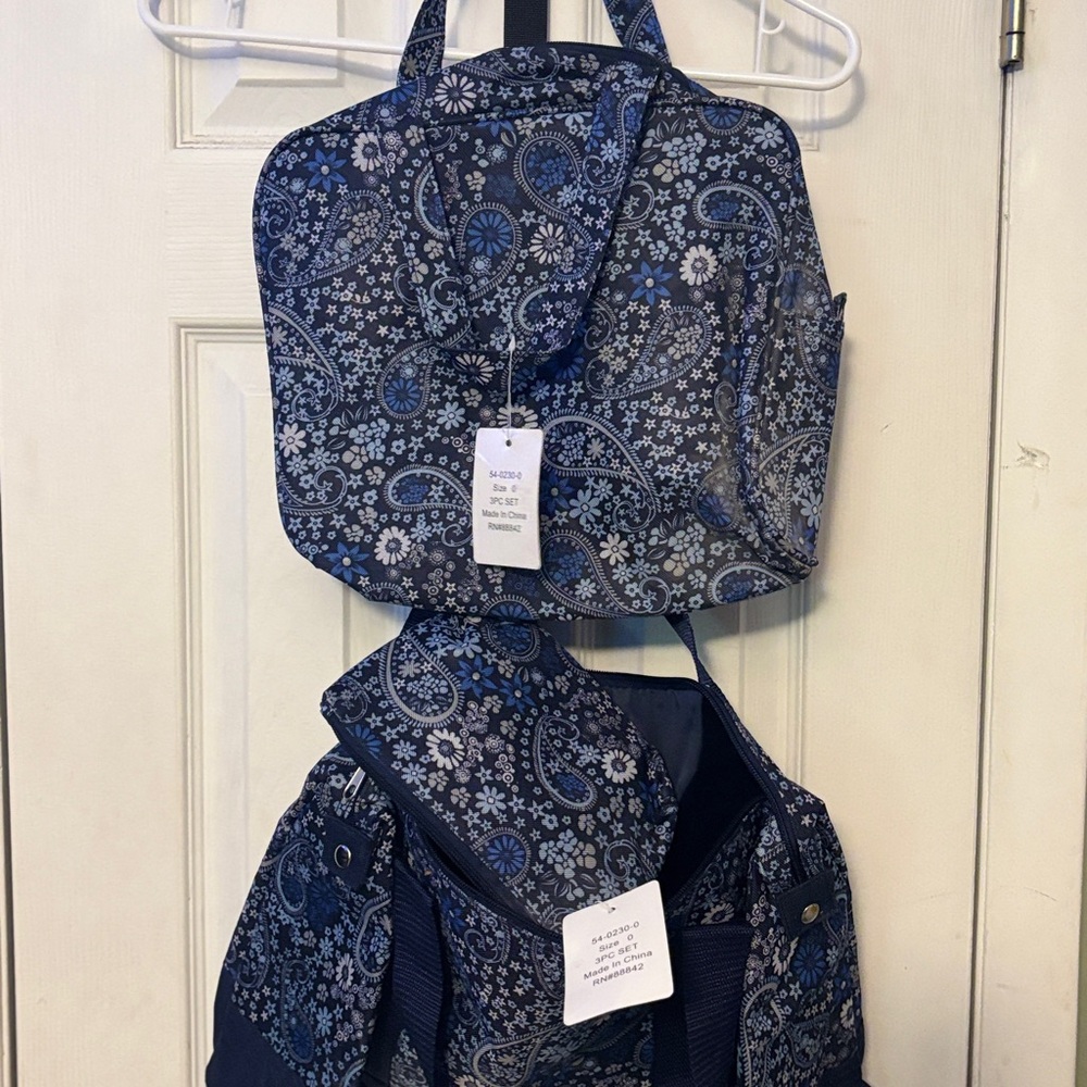 Blue Paisley Backpack and travel /Lunch Bag Set